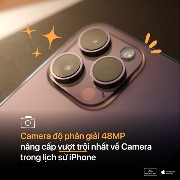 Camera chính của iPhone 14 Pro được nâng cấp cảm biến lên đến 48MP cho khả năng quay video 8K